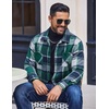 image:imageCOOFANDY Mens Flannel Shirts Casual Button Down Plaid Shirt Jacket Long Sleeve Fleece Shacket with PocketsGray Green