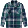 image:imageCOOFANDY Mens Flannel Shirts Casual Button Down Plaid Shirt Jacket Long Sleeve Fleece Shacket with PocketsGray Green
