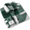 image:imageCOOFANDY Mens Flannel Shirts Casual Button Down Plaid Shirt Jacket Long Sleeve Fleece Shacket with PocketsGreen
