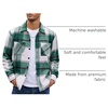image:imageCOOFANDY Mens Flannel Shirts Casual Button Down Plaid Shirt Jacket Long Sleeve Fleece Shacket with PocketsGreen