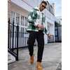 image:imageCOOFANDY Mens Flannel Shirts Casual Button Down Plaid Shirt Jacket Long Sleeve Fleece Shacket with PocketsGreen