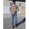 image:imageCOOFANDY Mens Flannel Shirts Casual Button Down Plaid Shirt Jacket Long Sleeve Fleece Shacket with PocketsKhaki