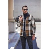 image:imageCOOFANDY Mens Flannel Shirts Casual Button Down Plaid Shirt Jacket Long Sleeve Fleece Shacket with PocketsKhaki Gray