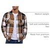 image:imageCOOFANDY Mens Flannel Shirts Casual Button Down Plaid Shirt Jacket Long Sleeve Fleece Shacket with PocketsKhaki Gray