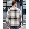 image:imageCOOFANDY Mens Flannel Shirts Casual Button Down Plaid Shirt Jacket Long Sleeve Fleece Shacket with PocketsLight Gray