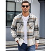 image:imageCOOFANDY Mens Flannel Shirts Casual Button Down Plaid Shirt Jacket Long Sleeve Fleece Shacket with PocketsLight Gray