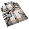 image:imageCOOFANDY Mens Flannel Shirts Casual Button Down Plaid Shirt Jacket Long Sleeve Fleece Shacket with PocketsLight Gray