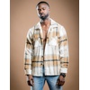 image:imageCOOFANDY Mens Flannel Shirts Casual Button Down Plaid Shirt Jacket Long Sleeve Fleece Shacket with PocketsLight Khaki