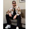 image:imageCOOFANDY Mens Flannel Shirts Casual Button Down Plaid Shirt Jacket Long Sleeve Fleece Shacket with PocketsLight Khaki