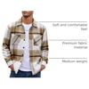 image:imageCOOFANDY Mens Flannel Shirts Casual Button Down Plaid Shirt Jacket Long Sleeve Fleece Shacket with PocketsLight Khaki