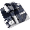 image:imageCOOFANDY Mens Flannel Shirts Casual Button Down Plaid Shirt Jacket Long Sleeve Fleece Shacket with PocketsNavy Blue