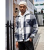 image:imageCOOFANDY Mens Flannel Shirts Casual Button Down Plaid Shirt Jacket Long Sleeve Fleece Shacket with PocketsNavy Blue