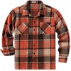 image:imageCOOFANDY Mens Flannel Shirts Casual Button Down Plaid Shirt Jacket Long Sleeve Fleece Shacket with PocketsOrange
