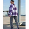 image:imageCOOFANDY Mens Flannel Shirts Casual Button Down Plaid Shirt Jacket Long Sleeve Fleece Shacket with PocketsPurple