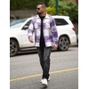 image:imageCOOFANDY Mens Flannel Shirts Casual Button Down Plaid Shirt Jacket Long Sleeve Fleece Shacket with PocketsPurple