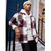 image:imageCOOFANDY Mens Flannel Shirts Casual Button Down Plaid Shirt Jacket Long Sleeve Fleece Shacket with PocketsRed