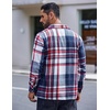 image:imageCOOFANDY Mens Flannel Shirts Casual Button Down Plaid Shirt Jacket Long Sleeve Fleece Shacket with PocketsRed Blue