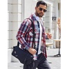 image:imageCOOFANDY Mens Flannel Shirts Casual Button Down Plaid Shirt Jacket Long Sleeve Fleece Shacket with PocketsRed Blue