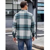 image:imageCOOFANDY Mens Flannel Shirts Casual Button Down Plaid Shirt Jacket Long Sleeve Fleece Shacket with PocketsSea Blue