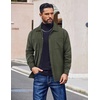 image:imageCOOFANDY Mens Flannel Shirts Casual Button Down Plaid Shirt Jacket Long Sleeve Fleece Shacket with PocketsSolid  Army Green