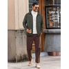 image:imageCOOFANDY Mens Flannel Shirts Casual Button Down Plaid Shirt Jacket Long Sleeve Fleece Shacket with PocketsSolid  Army Green