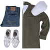 image:imageCOOFANDY Mens Flannel Shirts Casual Button Down Plaid Shirt Jacket Long Sleeve Fleece Shacket with PocketsSolid  Army Green