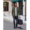 image:imageCOOFANDY Mens Flannel Shirts Casual Button Down Plaid Shirt Jacket Long Sleeve Fleece Shacket with PocketsSolid  Army Green