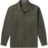 image:imageCOOFANDY Mens Flannel Shirts Casual Button Down Plaid Shirt Jacket Long Sleeve Fleece Shacket with PocketsSolid  Army Green