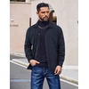 image:imageCOOFANDY Mens Flannel Shirts Casual Button Down Plaid Shirt Jacket Long Sleeve Fleece Shacket with PocketsSolid  Navy Blue