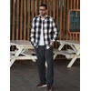image:imageCOOFANDY Mens Flannel Shirts Casual Button Down Plaid Shirt Jacket Long Sleeve Fleece ShacketBlackwhite Plaid