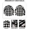 image:imageCOOFANDY Mens Flannel Shirts Casual Button Down Plaid Shirt Jacket Long Sleeve Fleece ShacketBlackwhite Plaid