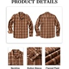image:imageCOOFANDY Mens Flannel Shirts Casual Button Down Plaid Shirt Jacket Long Sleeve Fleece ShacketBrownwhite Plaid