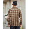 image:imageCOOFANDY Mens Flannel Shirts Casual Button Down Plaid Shirt Jacket Long Sleeve Fleece ShacketBrownwhite Plaid