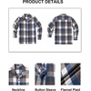 image:imageCOOFANDY Mens Flannel Shirts Casual Button Down Plaid Shirt Jacket Long Sleeve Fleece ShacketDark Bluewhite Plaid