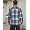 image:imageCOOFANDY Mens Flannel Shirts Casual Button Down Plaid Shirt Jacket Long Sleeve Fleece ShacketDark Bluewhite Plaid