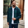 image:imageCOOFANDY Mens Flannel Shirts Casual Button Down Plaid Shirt Jacket Long Sleeve Fleece ShacketGreennavy Plaid