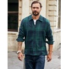 image:imageCOOFANDY Mens Flannel Shirts Casual Button Down Plaid Shirt Jacket Long Sleeve Fleece ShacketGreennavy Plaid