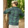 image:imageCOOFANDY Mens Flannel Shirts Casual Button Down Plaid Shirt Jacket Long Sleeve Fleece ShacketGreennavy Plaid
