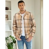 image:imageCOOFANDY Mens Flannel Shirts Casual Button Down Plaid Shirt Jacket Long Sleeve Fleece ShacketKhakibeige Plaid