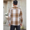 image:imageCOOFANDY Mens Flannel Shirts Casual Button Down Plaid Shirt Jacket Long Sleeve Fleece ShacketKhakiwhite Plaid