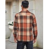 image:imageCOOFANDY Mens Flannel Shirts Casual Button Down Plaid Shirt Jacket Long Sleeve Fleece ShacketOrangekhaki Plaid
