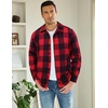 image:imageCOOFANDY Mens Flannel Shirts Casual Button Down Plaid Shirt Jacket Long Sleeve Fleece ShacketRedblack Plaid