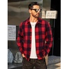 image:imageCOOFANDY Mens Flannel Shirts Casual Button Down Plaid Shirt Jacket Long Sleeve Fleece ShacketRedblack Plaid