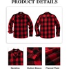 image:imageCOOFANDY Mens Flannel Shirts Casual Button Down Plaid Shirt Jacket Long Sleeve Fleece ShacketRedblack Plaid