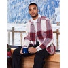 image:imageCOOFANDY Mens Flannel Shirts Casual Button Down Plaid Shirt Jacket Long Sleeve Fleece ShacketRedwhite Plaid