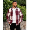 image:imageCOOFANDY Mens Flannel Shirts Casual Button Down Plaid Shirt Jacket Long Sleeve Fleece ShacketRedwhite Plaid