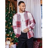 image:imageCOOFANDY Mens Flannel Shirts Casual Button Down Plaid Shirt Jacket Long Sleeve Fleece ShacketRedwhite Plaid