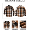 image:imageCOOFANDY Mens Flannel Shirts Casual Button Down Plaid Shirt Jacket Long Sleeve Fleece ShacketYellowgrey Plaid