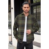 image:imageCOOFANDY Mens Flannel Shirts Long Sleeve Button Down Shirt with Pocket Casual Shirts Work Shirts for MenArmy Green Black Plaid
