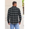 image:imageCOOFANDY Mens Flannel Shirts Long Sleeve Button Down Shirt with Pocket Casual Shirts Work Shirts for MenBlack Grey